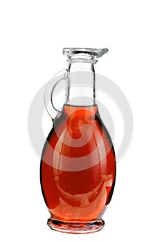 Vinegar bottles isolation on white