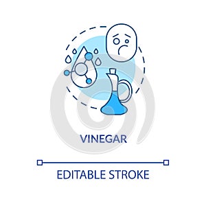 Vinegar concept icon. Spoiled wine sign, winetasting idea thin line illustration. Judging bad alcohol drink by strong