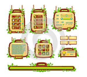 Vines and Leaves Game GUI Set