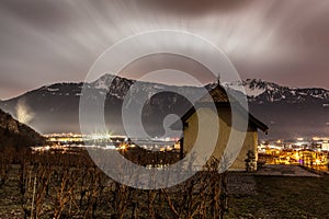 Vineyad and Mountain at night