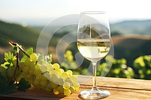 Vineyard alcohol table winery glass wine drink green vines white fruit grapes