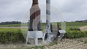 Vineyard heater in the northerly vineyards of Sanccerre