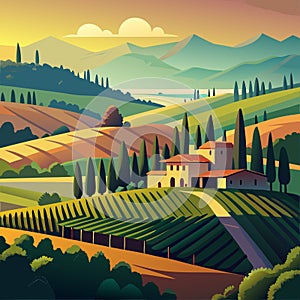 Vineyard in the Rolling Hills