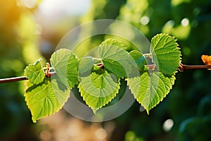 Vineyard spectacle green leaves glow in sunny anticipation of harvest