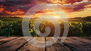 The Vineyard at Sunset.AI generated image