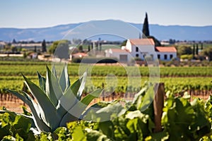 vineyard windmill with the resort in the background