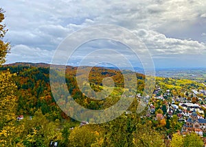 The vineyards of Heppenheim in the Bergstrasse region in Germany