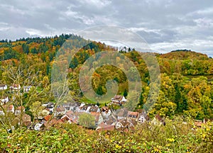 The vineyards of Heppenheim in the Bergstrasse region in Germany