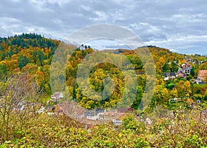 The vineyards of Heppenheim in the Bergstrasse region in Germany