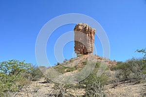 The Vingerklip (Rock Finger) in Namibia is a geological leftover of the Ugab Terrace.