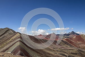 Vinicunca rainbow mountain or Montana de siete coolers in the Andes, Peru photo