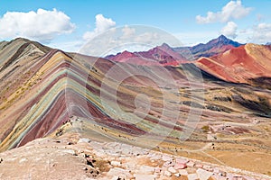 Vinicunca or Winikunka. Also called Montna a de Siete Colores. Mountain in the Andes of Peru