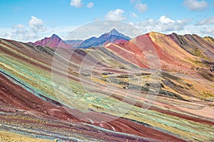 Vinicunca or Winikunka. Also called Montna a de Siete Colores. Mountain in the Andes of Peru