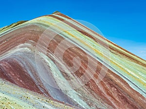 Stunning colors of Vinicunca, the majestic rainbow mountain located in Cusco region, Peru photo