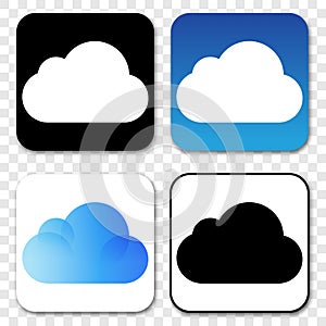 Set of iCloud logos