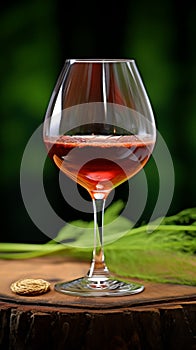 Vinous charm Glass of red wine, an embodiment of refinement