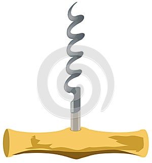 Vintag corkscrew with wooden handle- photo