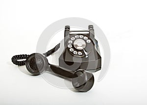 Vintage 1940 black rotary telephone photo