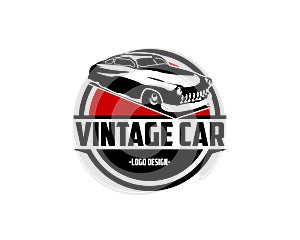 Vintage 1949 mercury coupe car vector design inspiration. Auto car logo design template.