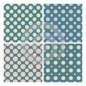 Vintage 1950 Polka Dot Set Seamless Pattern Vector