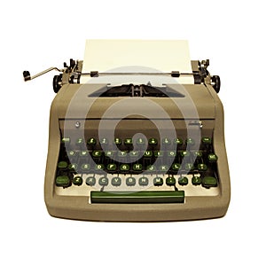 Vintage 1950s typewriter on white