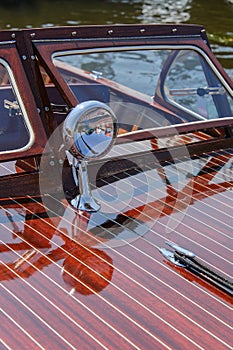 Vintage 1960 Mahogany Runabout Foredeck & Searchlight