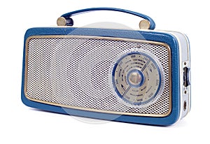 Vintage 1960s Radio on White Background