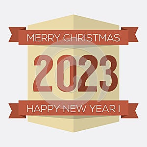 Vintage 2023 New Year Badge Vector