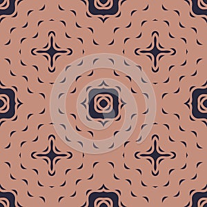 Vintage abstract pattern. Illustration on a caramel background with wavy stars