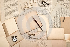 Vintage accessories. old letters and cards