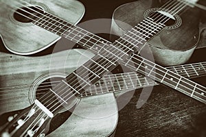 Vintage Acoustic Guitars Crossed