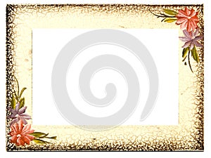 Vintage Aged Floral Frame