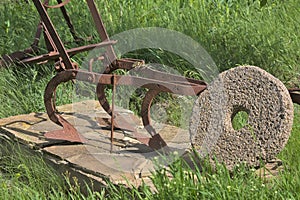 Vintage agricultural equipment for manual tillage