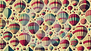 Vintage air balloons. AI generated video