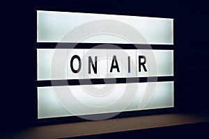 Vintage On Air live broadcast sign photo