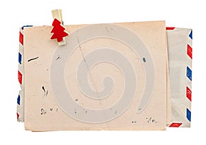 Vintage air mail envelope. retro christmas post letter