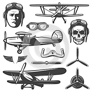 Vintage Aircraft Elements Set