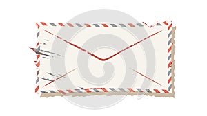 Vintage Airmail Envelope with Red and Blue Border, Classic Post, Vector Design Generative AI