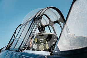 Vintage airplane cockpit