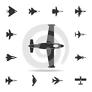 Vintage airplane icon. Detailed set of army plane icons. Premium graphic design. One of the collection icons for websites, web des