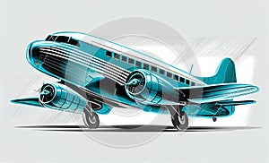 Vintage airplane illustration