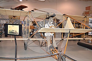 Vintage airplane model at Hiller Aviation Museum, San Carlos, CA