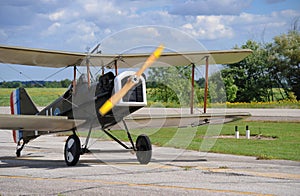 Vintage airplane in sunny day