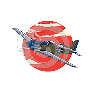 Vintage Airplane vector illustration