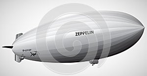 Vintage Airship Zeppelin Dirigible balloon Vector illustration