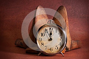 Vintage Alarm Clock Nears Midnight photo