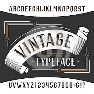 Vintage alphabet font. Rust effect letters and numbers.