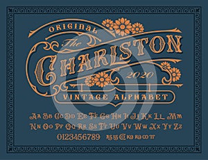 A Vintage alphabet for label designs. It is perfect for logo and packaging and lablel designs, short phrases, or