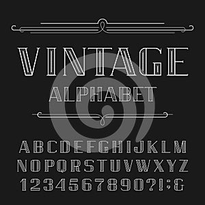 Vintage Alphabet Vector Font.