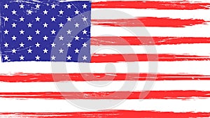 Vintage American flag with grunge texture